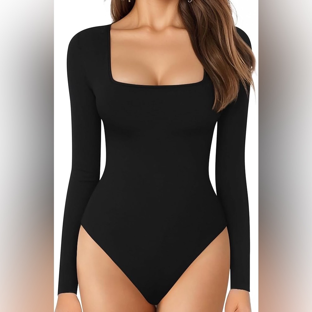 Long Sleeve Square Neck Bodysuit NWT